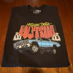 Million Dollar Motive Lowrider Graphic Tee Black Streetwear Car Culture 5K